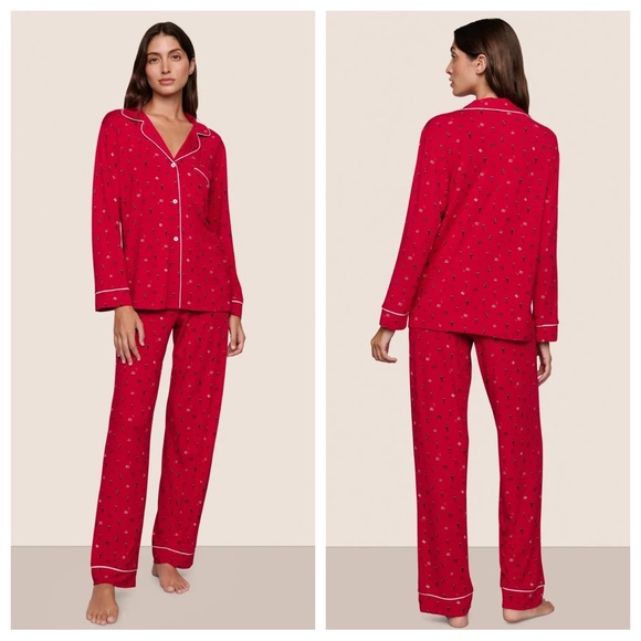 Eberjey Gisele Tencel Modal Winter Wonderland Print Long PJ Pajamas Set